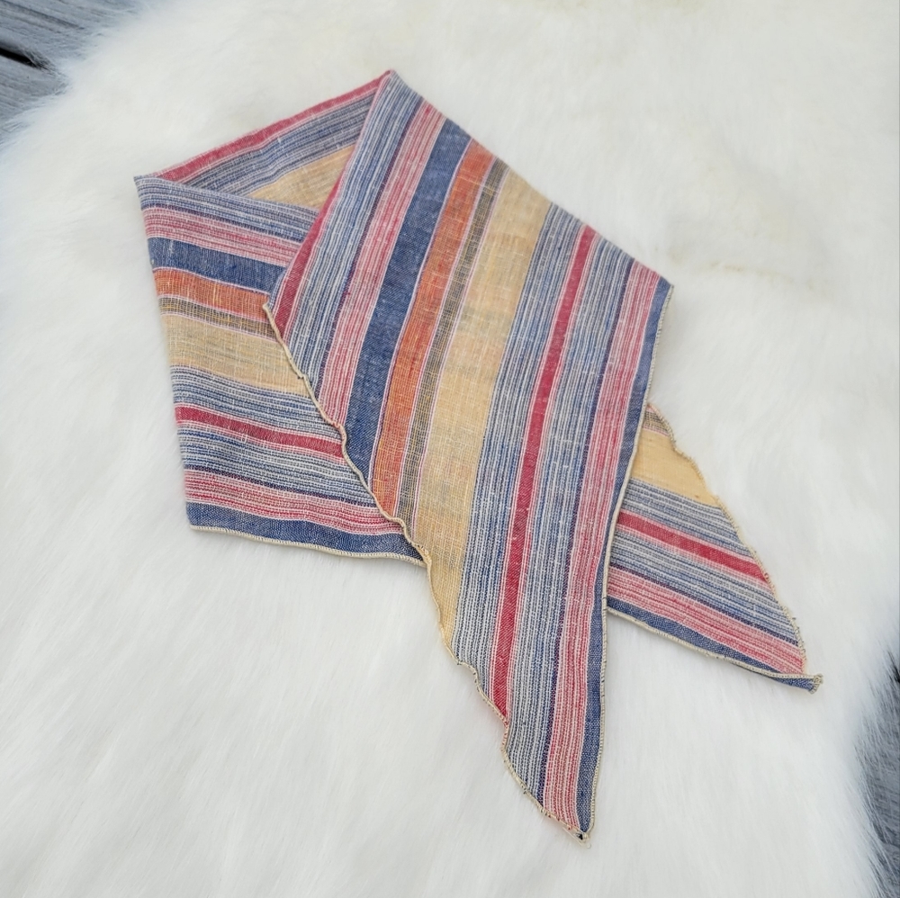 Vintage Scalloped Boho Scarf Handkerchief - Picture 1 of 7